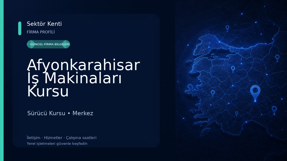 Afyonkarahisar İş Makinaları Kursu Sürücü Kursu