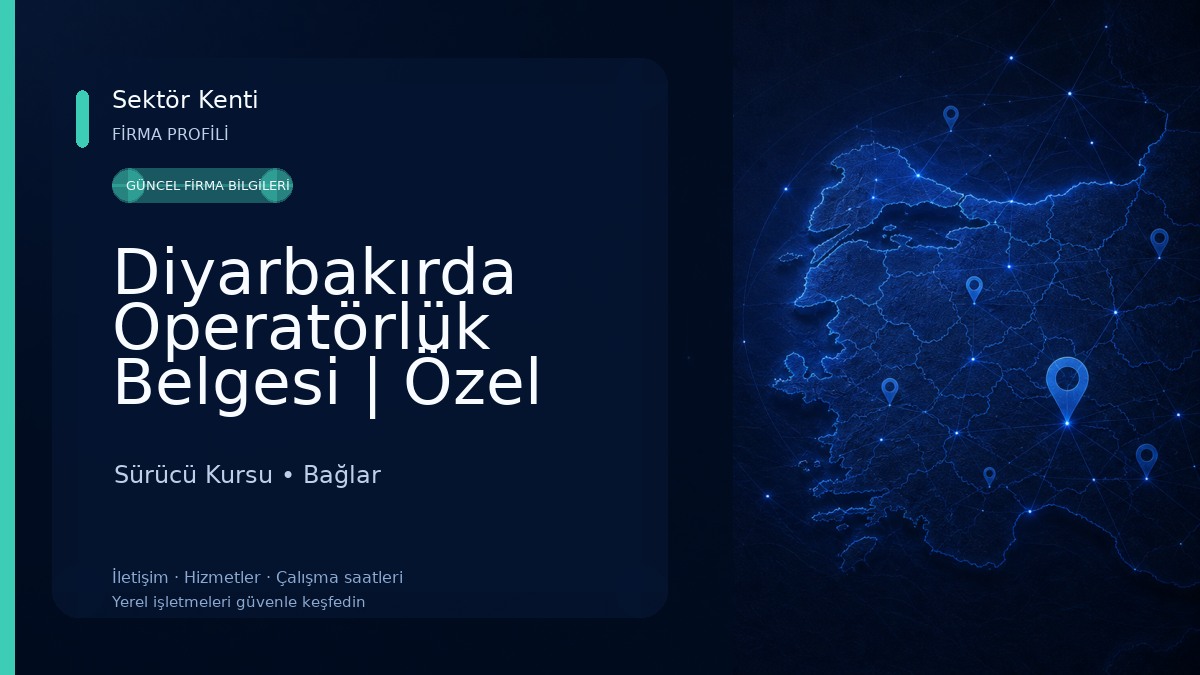 Diyarbakırda Operatörlük Belgesi | Özel Umut Sürücü Ve Operatörlük Kursu